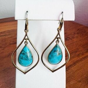 Vintage Sally C Treasures Turquoise Drop Earrings